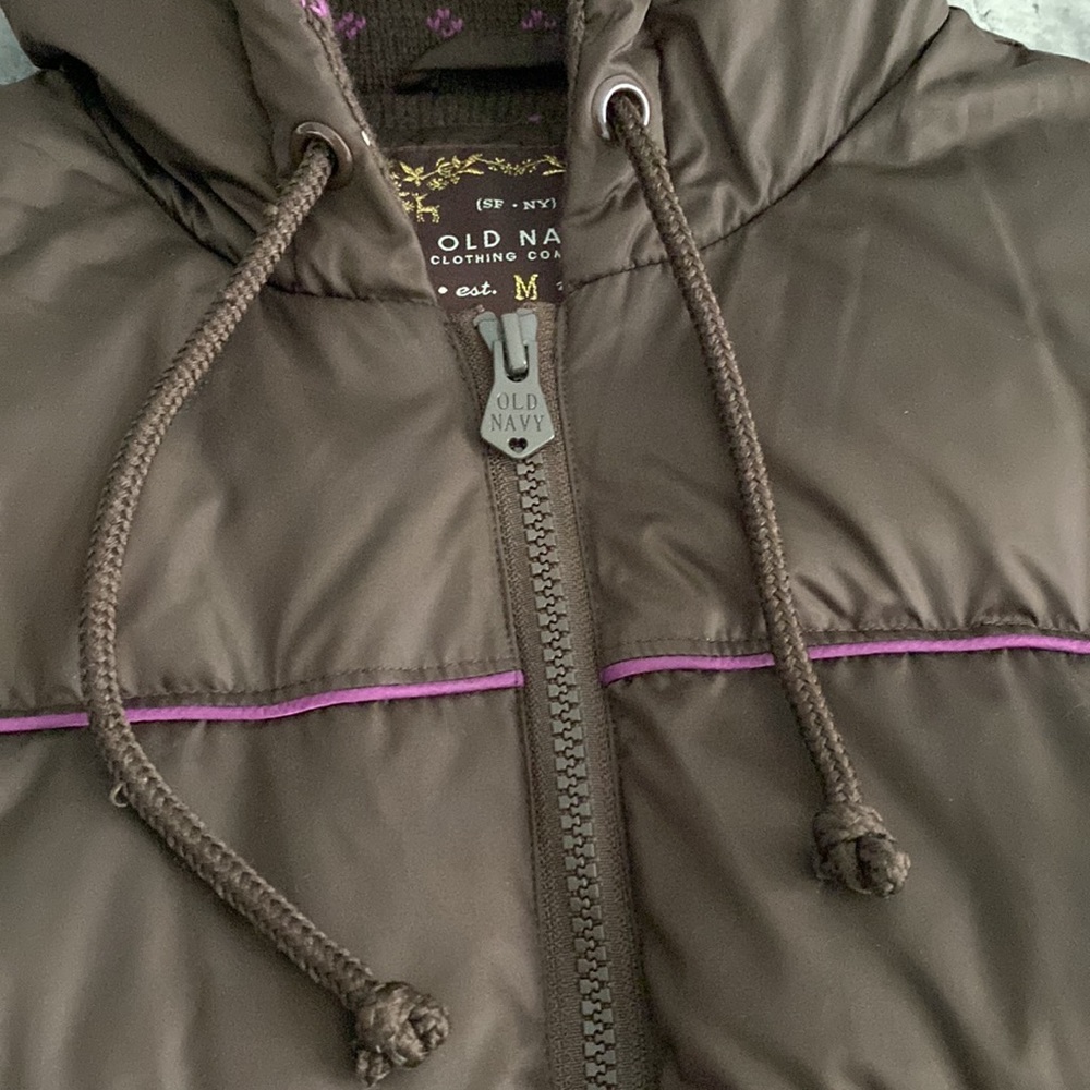 Old Navy Brown Hooded Puffer Vest - image 4
